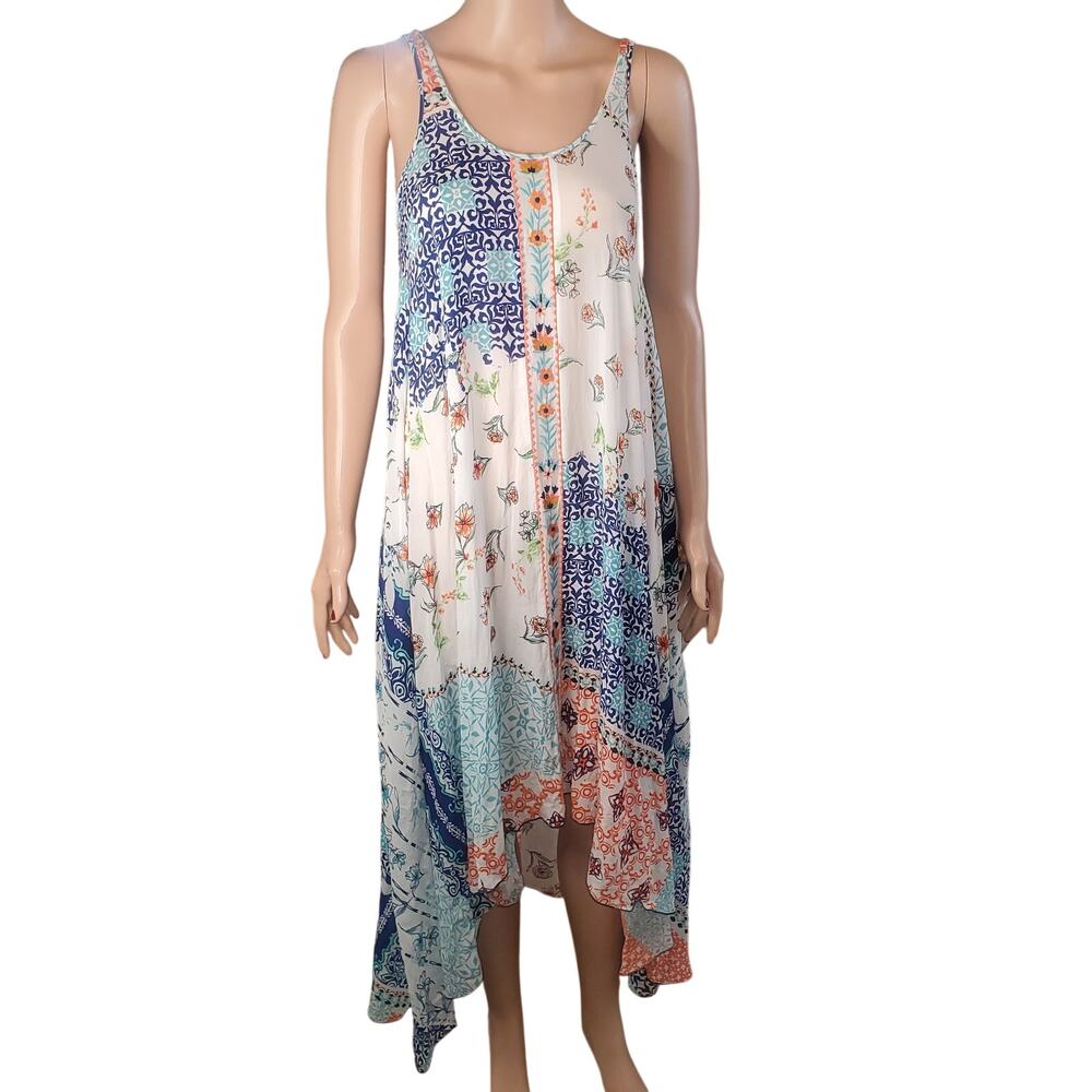 Love Kyla Size M Boho Patchwork High Low Maxi Dress Embroidered